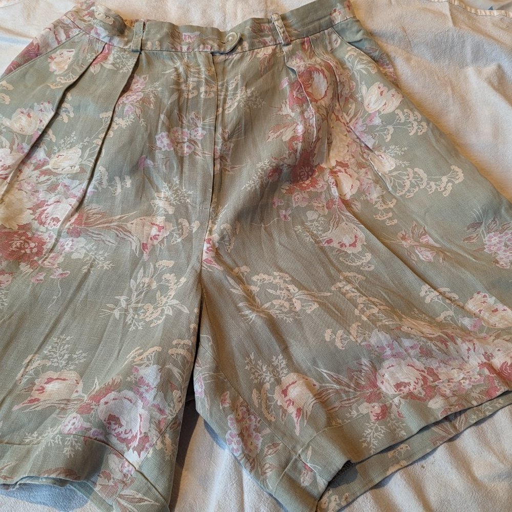 Ralph Lauren Vintage Linen Country Floral Shorts